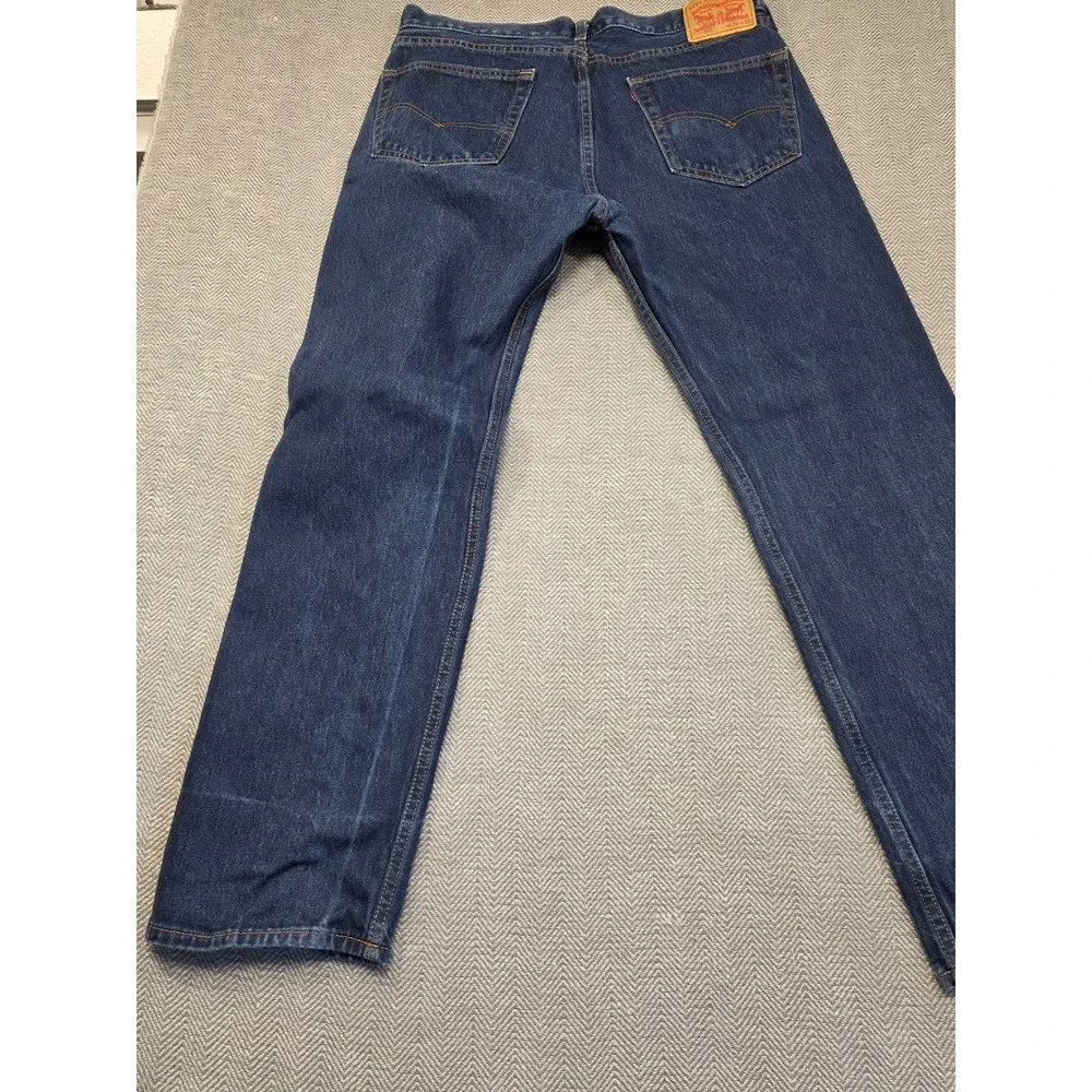 Levis 505 Regular Fit Straight Leg Jeans Mens‎ 36x32 Dark Indigo Blue Denim